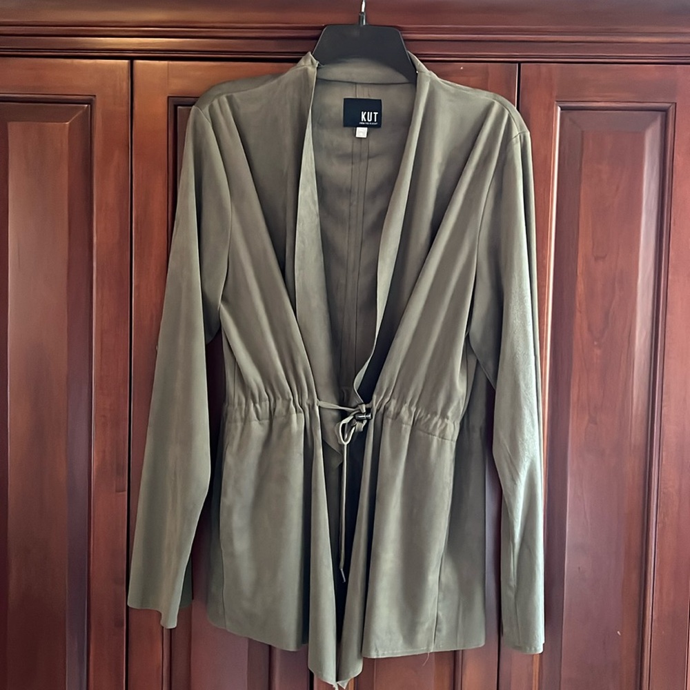 Faux suede business casual jacket